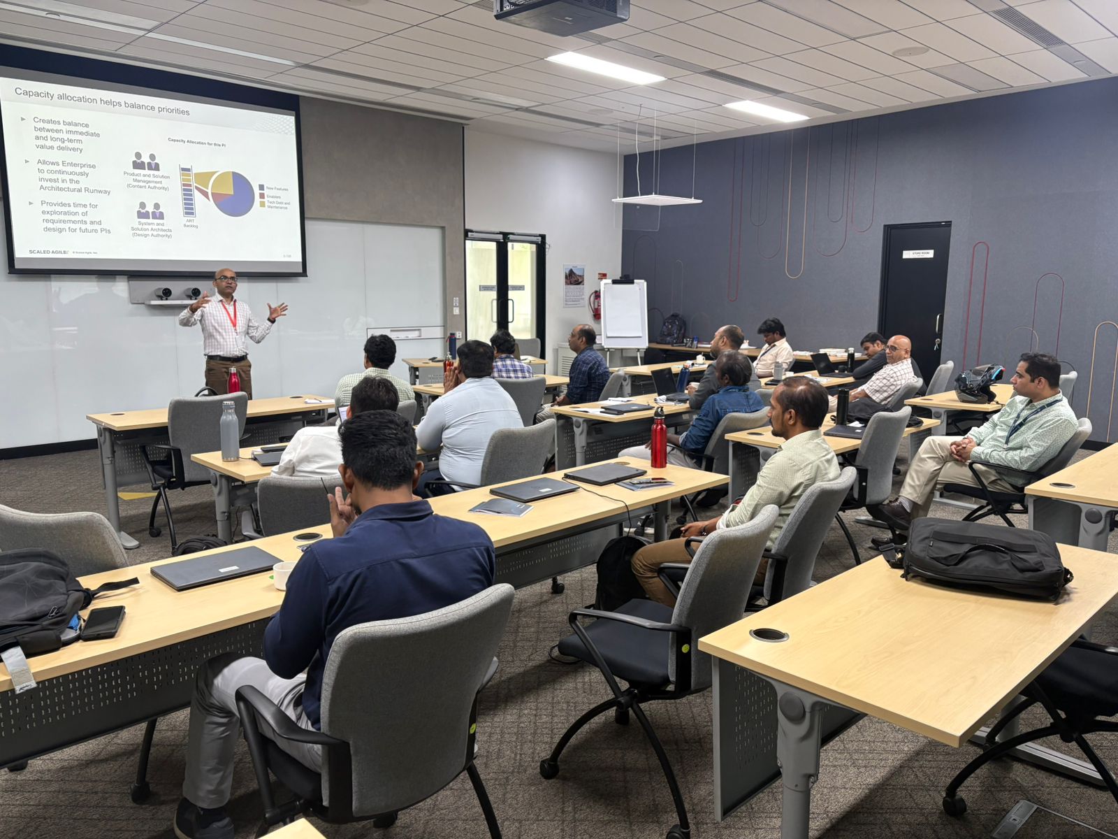 The founder is facilitating a session on Architecture